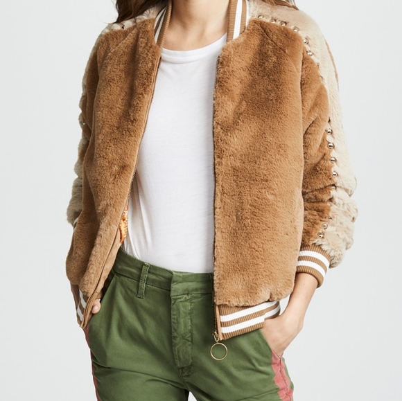 MOTHER Rockstar Studded Faux Fur Jacket - Picture 4 of 4